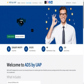 Скриншот главной страницы сайта ads.uap.company