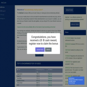 Скриншот главной страницы сайта adscashkcm.buzz