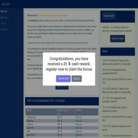 Скриншот главной страницы сайта adscashlqg.buzz