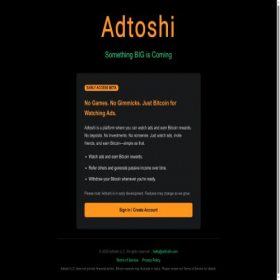 Скриншот главной страницы сайта adtoshi.com
