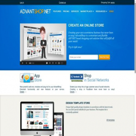 Скриншот главной страницы сайта advantshop.com