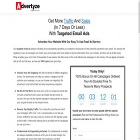 Скриншот главной страницы сайта advertyze.com