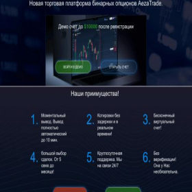 Скриншот главной страницы сайта aezatrade2.com