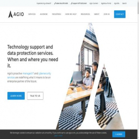 Скриншот главной страницы сайта agio.com