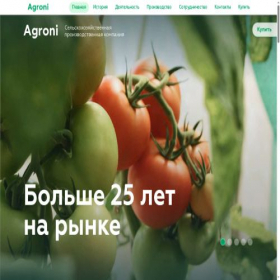 Скриншот главной страницы сайта agroni.ru
