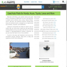 Скриншот главной страницы сайта ahparts.com