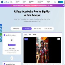 Скриншот главной страницы сайта aifaceswapper.io