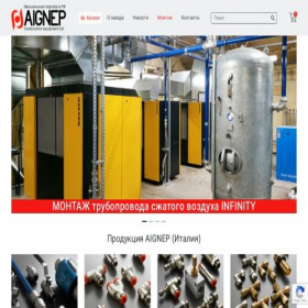 Скриншот главной страницы сайта aignep-russia.com