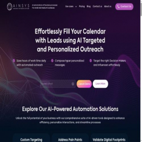 Скриншот главной страницы сайта ainsys.com