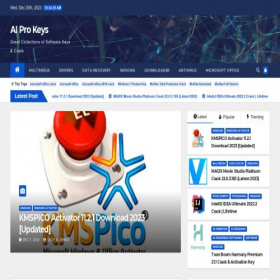 Скриншот главной страницы сайта aiprokeys.com