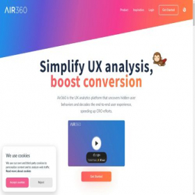Скриншот главной страницы сайта air360.io