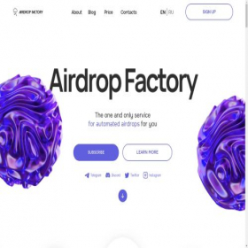 Скриншот главной страницы сайта airdropfactory.io