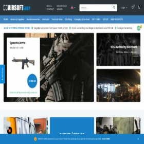 Скриншот главной страницы сайта airsoftshop.be