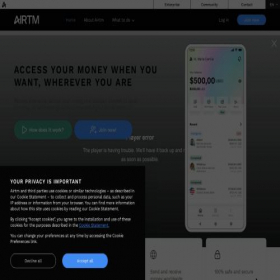 Скриншот главной страницы сайта airtm.com