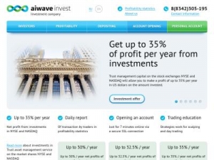 Скриншот главной страницы сайта aiwaveinvest.com