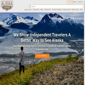Скриншот главной страницы сайта alaska.com