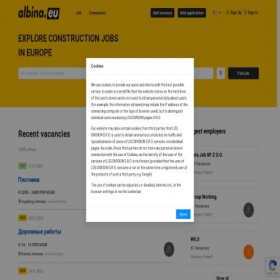 Скриншот главной страницы сайта albina.eu