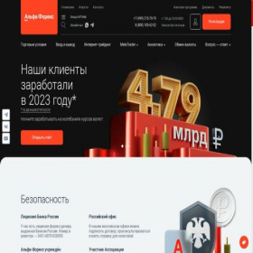 Скриншот главной страницы сайта alfaforex.ru