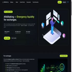 Скриншот главной страницы сайта alfastaking.com