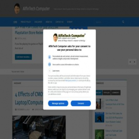 Скриншот главной страницы сайта alfintechcomputer.com
