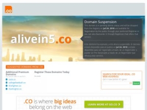 Скриншот главной страницы сайта alivein5.co