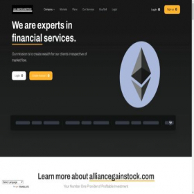 Скриншот главной страницы сайта alliancegainstock.com
