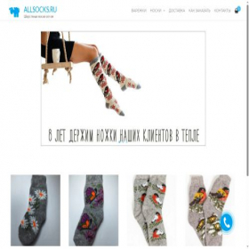 Скриншот главной страницы сайта allsocks.ru