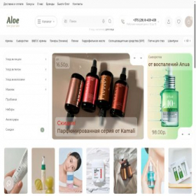 Скриншот главной страницы сайта aloe.by
