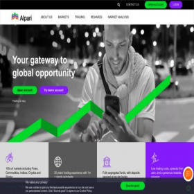 Скриншот главной страницы сайта alpari-website.com
