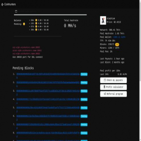 Скриншот главной страницы сайта alph.coinhunters.space