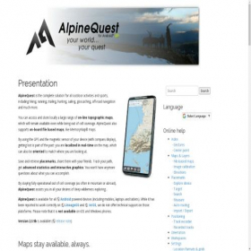 Скриншот главной страницы сайта alpinequest.net