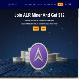 Скриншот главной страницы сайта alrminer.com