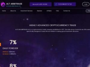 Скриншот главной страницы сайта altarbitrage.com