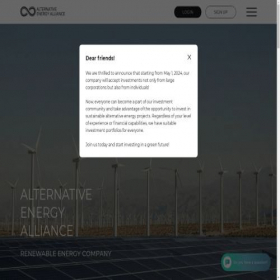 Скриншот главной страницы сайта altenergyalliance.com