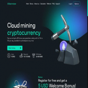 Скриншот главной страницы сайта alterminer.com