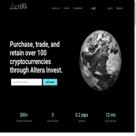 Скриншот главной страницы сайта alterra-invest.com