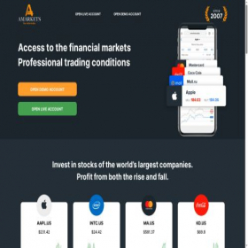 Скриншот главной страницы сайта amarketstrading.biz