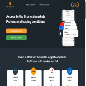 Скриншот главной страницы сайта amarketstrading.co