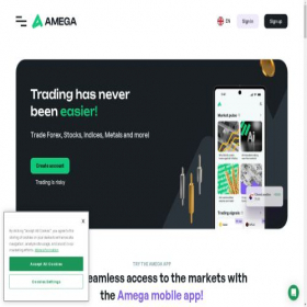 Скриншот главной страницы сайта amegafx.com