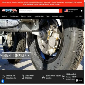 Скриншот главной страницы сайта ameratrailparts.com