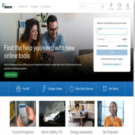 Скриншот главной страницы сайта ameren.com
