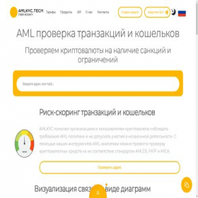 Скриншот главной страницы сайта amlkyc.tech