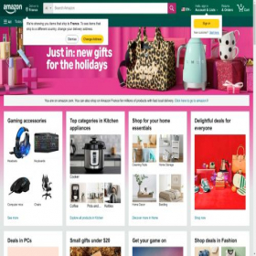 Скриншот главной страницы сайта amozon.com