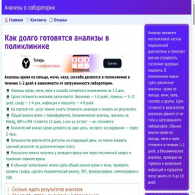 Скриншот главной страницы сайта analizami.ru