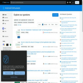 Скриншот главной страницы сайта android.stackexchange.com