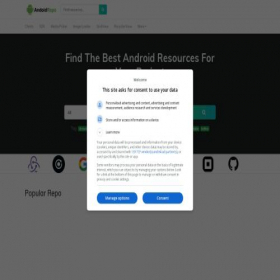 Скриншот главной страницы сайта androidrepo.com