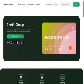 Скриншот главной страницы сайта anetli-group.com
