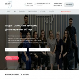 Скриншот главной страницы сайта anident24.ru