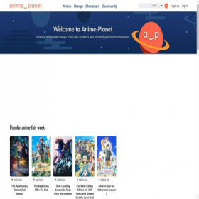 Скриншот главной страницы сайта anime-planet.com