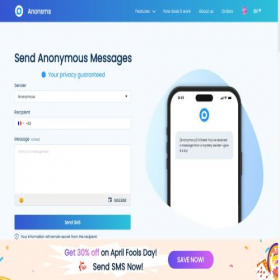 Скриншот главной страницы сайта anonsms.com